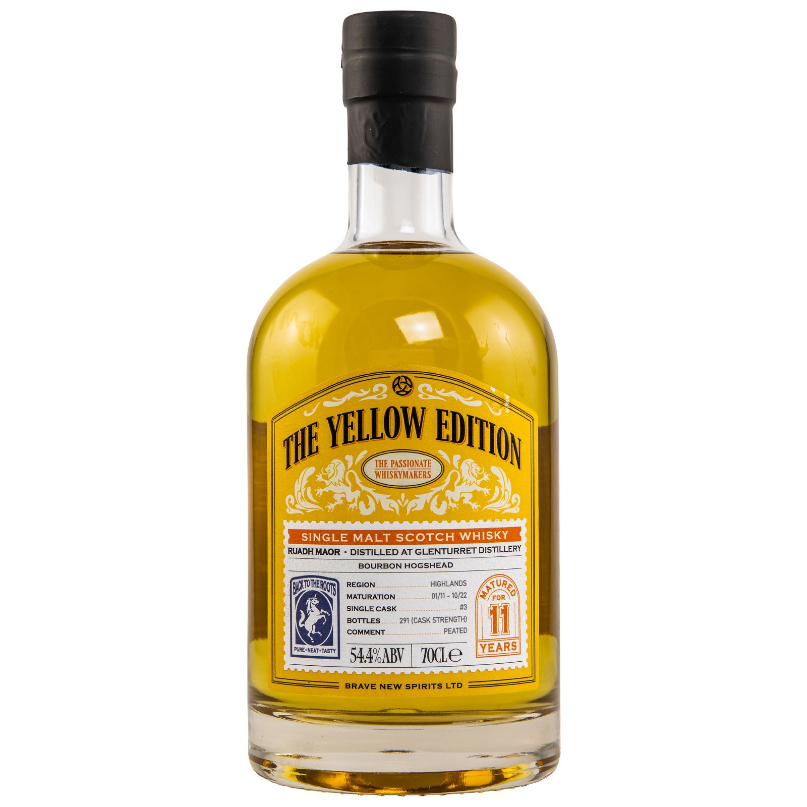 Glenturret 2011/2022 - 11 Jahre Ruadh Maor Bourbon Hogshead No. 3 The Yellow Edition (Brave New Spirits)