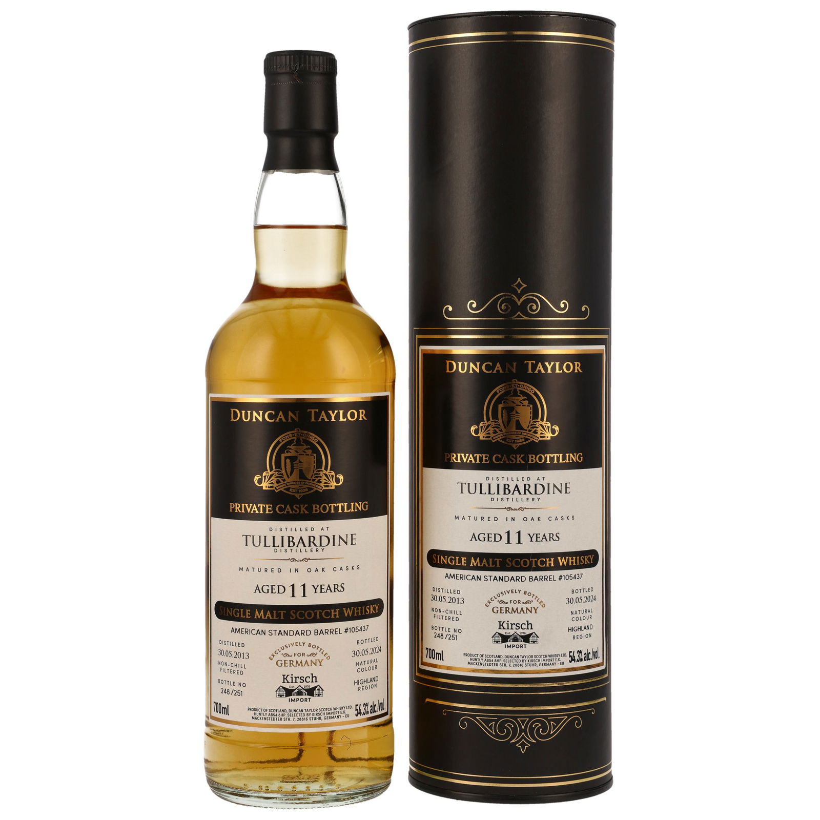 Tullibardine 2013/2024 - 11 ans Single Barrel No. 105437 Private Cask Bottling (Duncan Taylor)