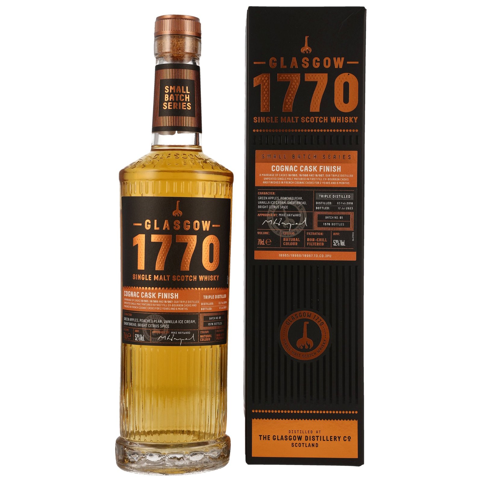 1770 Glasgow 2018/2023 - 5 Jahre Cognac Cask Finish Small Batch Series
