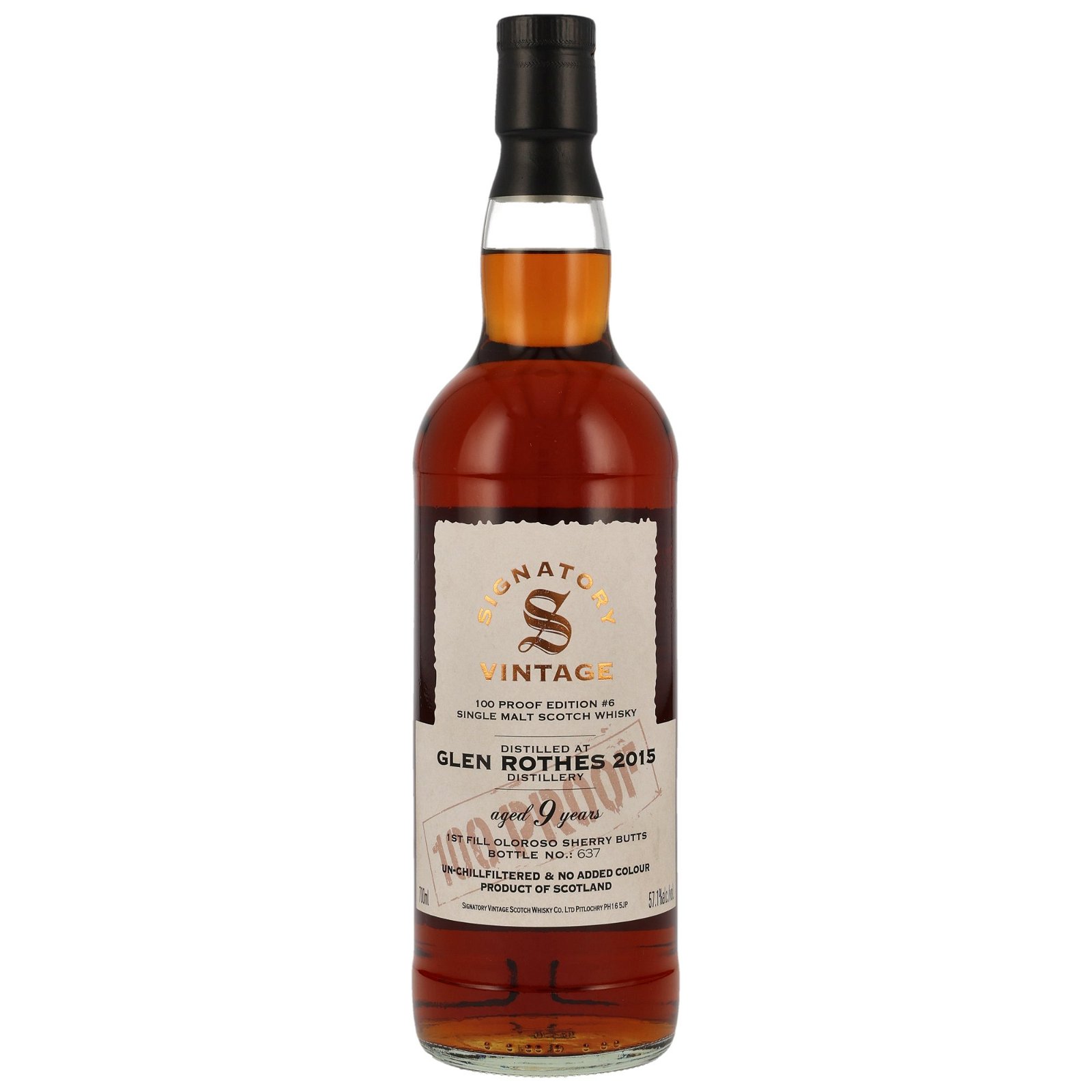 Glen Rothes 2015 - 9 Jahre 1st Fill Oloroso Sherry Butts 100 Proof Edition #6 (Signatory)