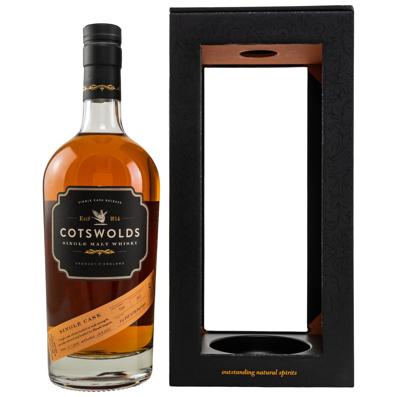 Cotswolds 2016/2021 - 5 Jahre First Fill STR Single Cask No. 705 bottled for Kirsch