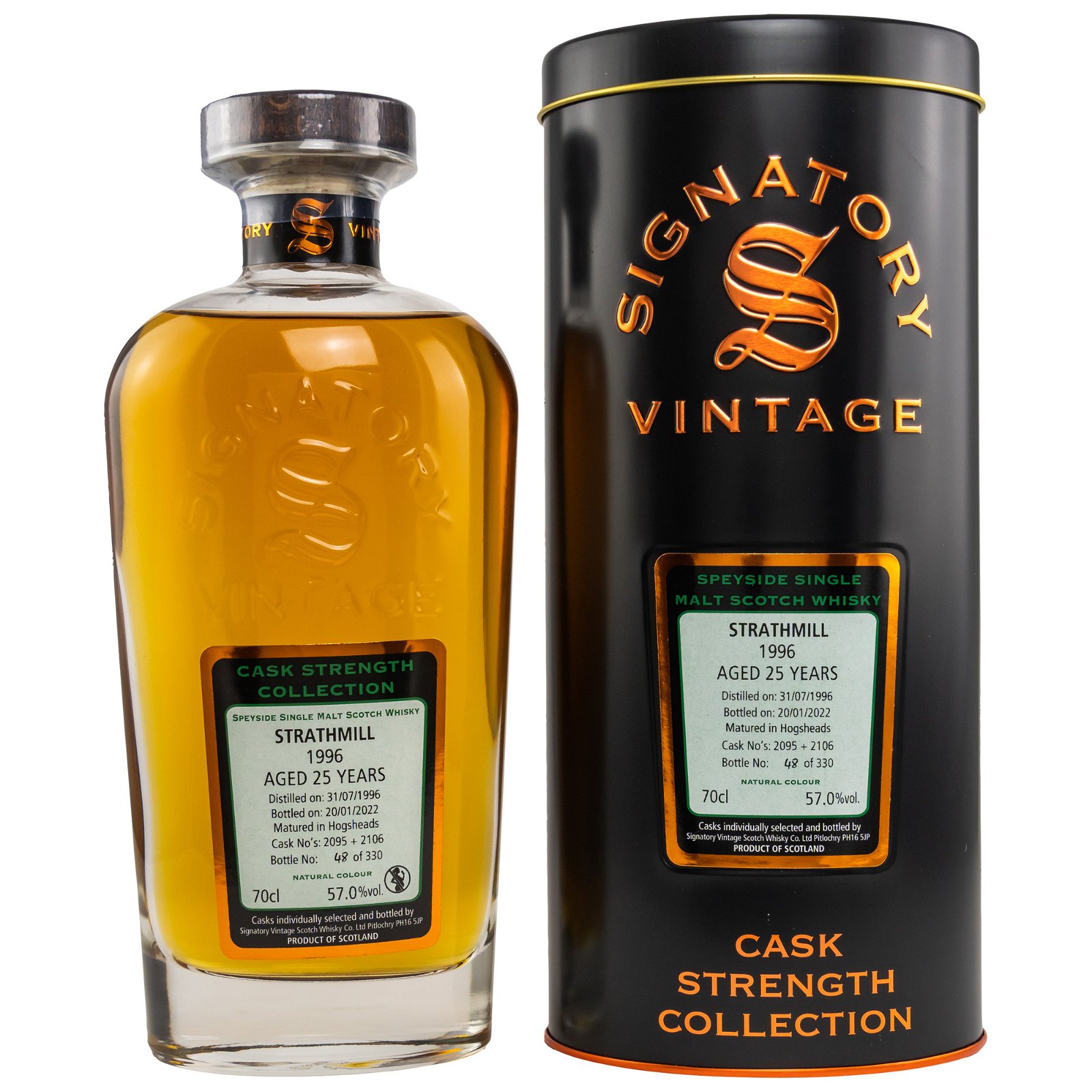 Strathmill 1996/2022 - 25 Jahre Hogshead No. 2095+2106 Cask Strength Collection (Signatory)